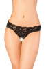 Эротические трусики Erolanta Lingerie Collection с декоративным вырезом сзади, кружевные черные (42-44)