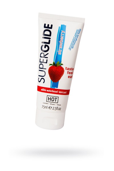 Съедобная смазка на водной основе Superglide для орального секса со вкусом клубники 75 мл