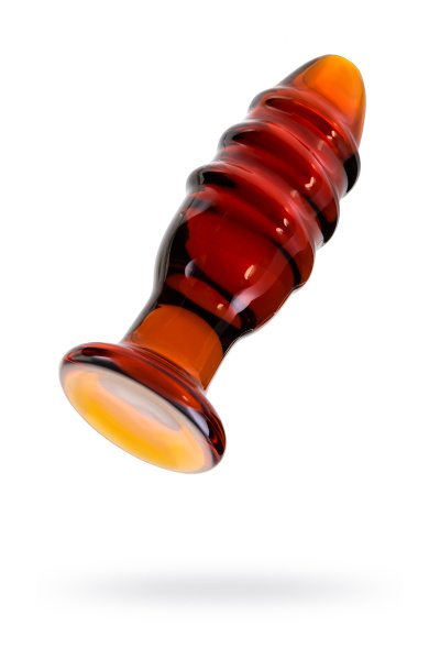 Анальная втулка Sexus Glass, стекло, коричневая 12,5 см, Ø 4 см