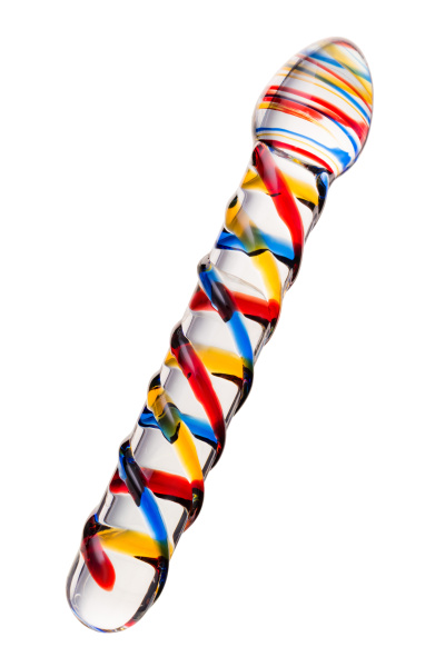 Двусторонний фаллоимитатор Sexus Glass, стекло, прозрачный, 19,5 см