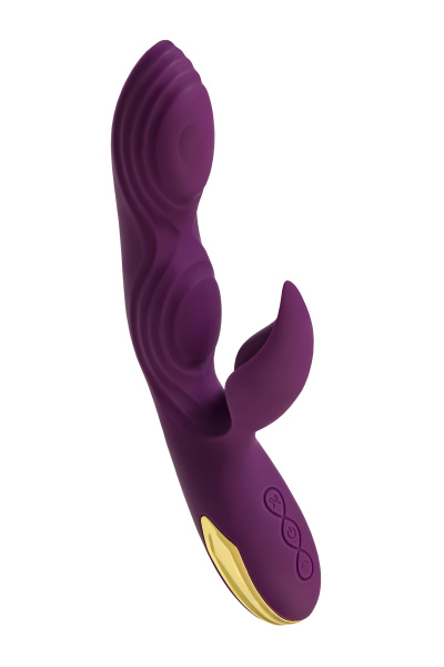 Вибратор с клиторальным стимулятором L'Eroina Octar, силикон, фиолетовый, 24,5 см