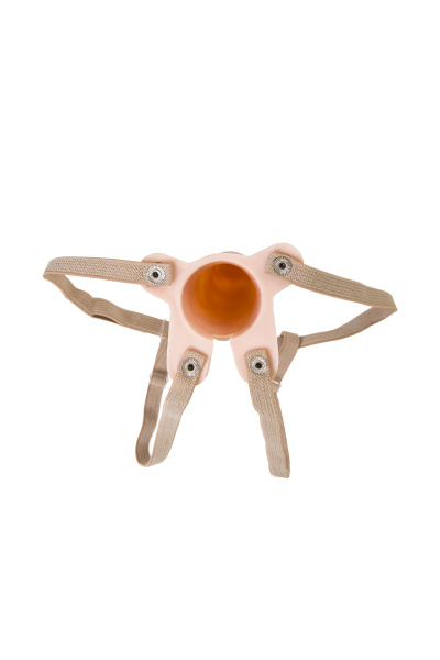 Фаллопротез LoveToy поясной, телесный, 15 см