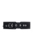 Ошейник двухслойный с белой строчкой Pecado BDSM, натуральная кожа, черный
