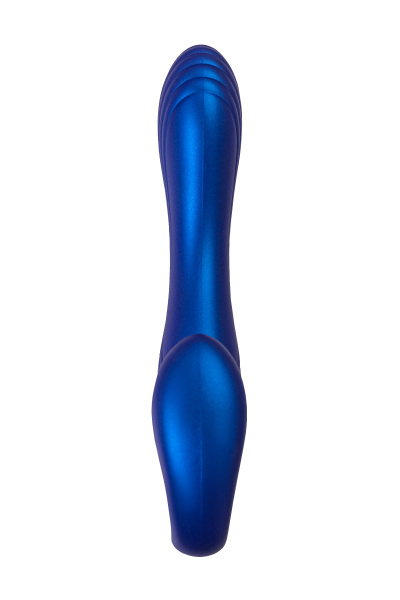 Страпон безремневой L`Eroina APP ARDEE с управлением от приложения и пульта, силикон, синий, 31 см